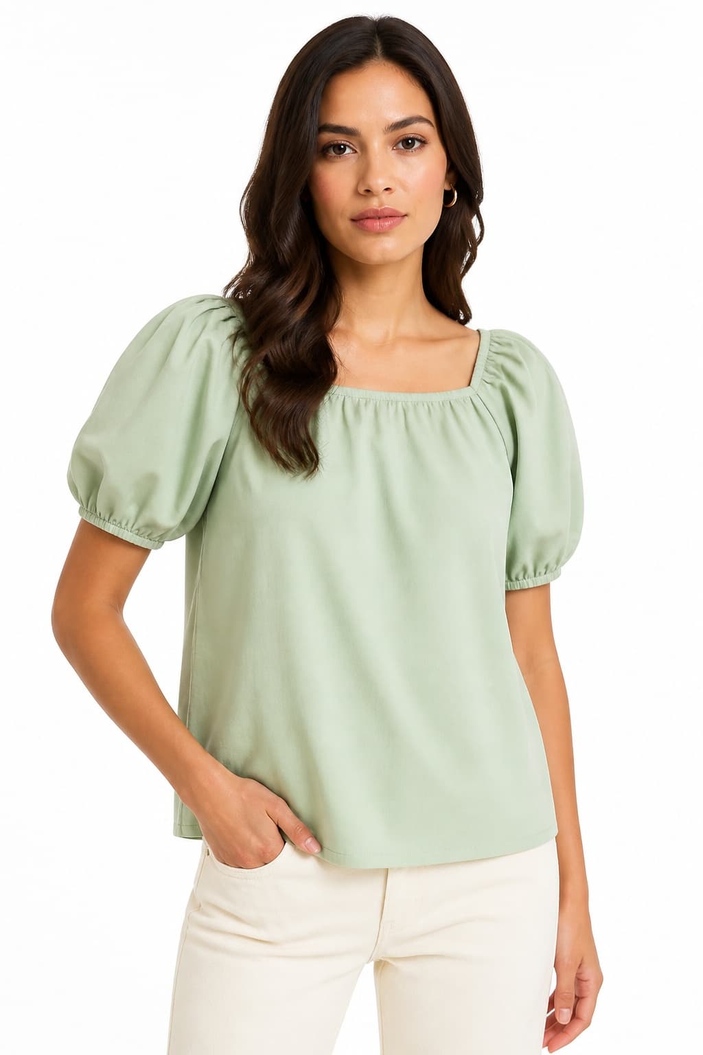 Puff Sleeve Cotton Top